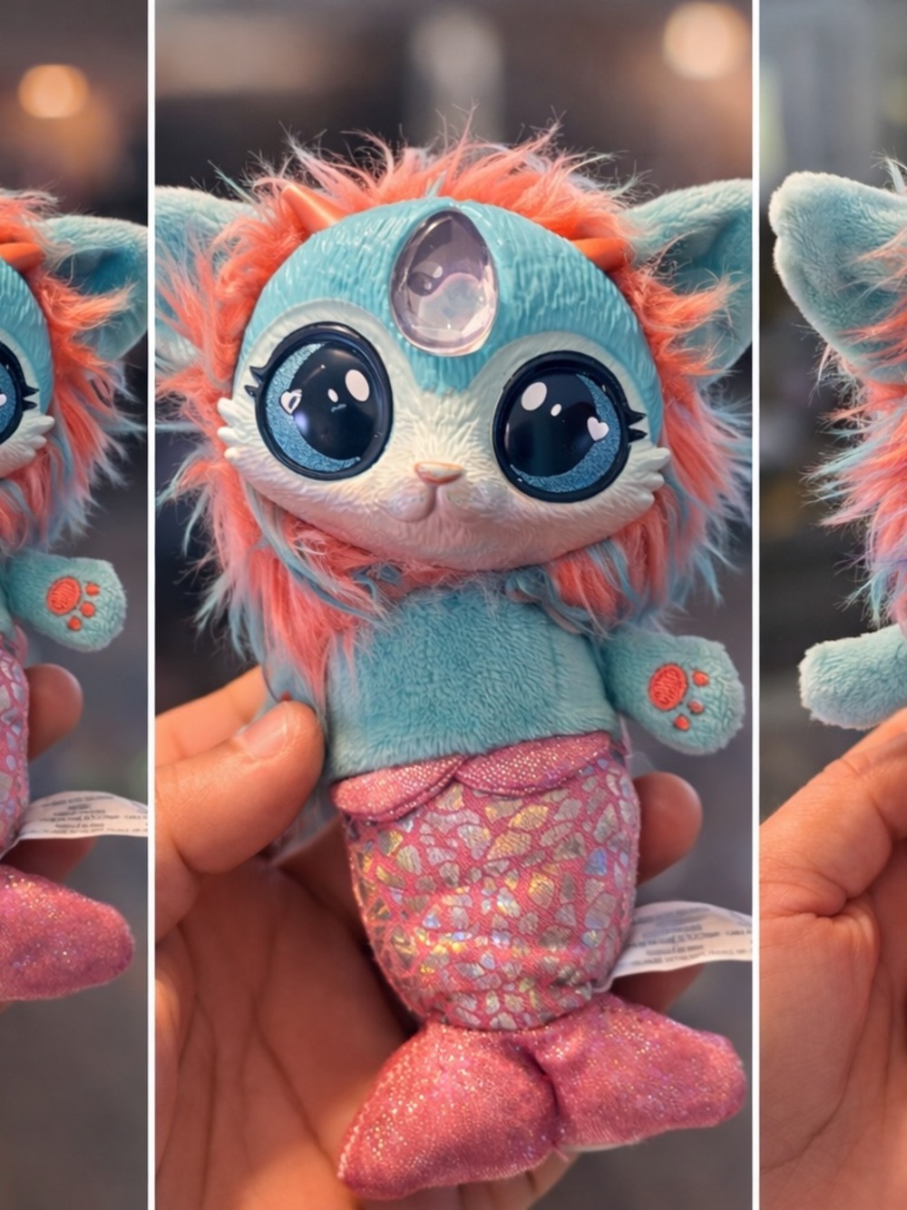 Littlest Pet Shop Teal and Pink Mermaid Kitty Plush